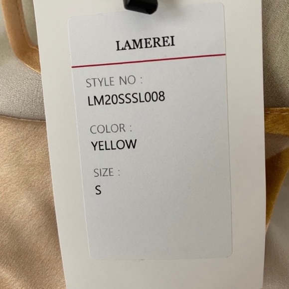 LAMEREI Gold Satin Spaghetti Strap Blouse NWT - Picture 5 of 6